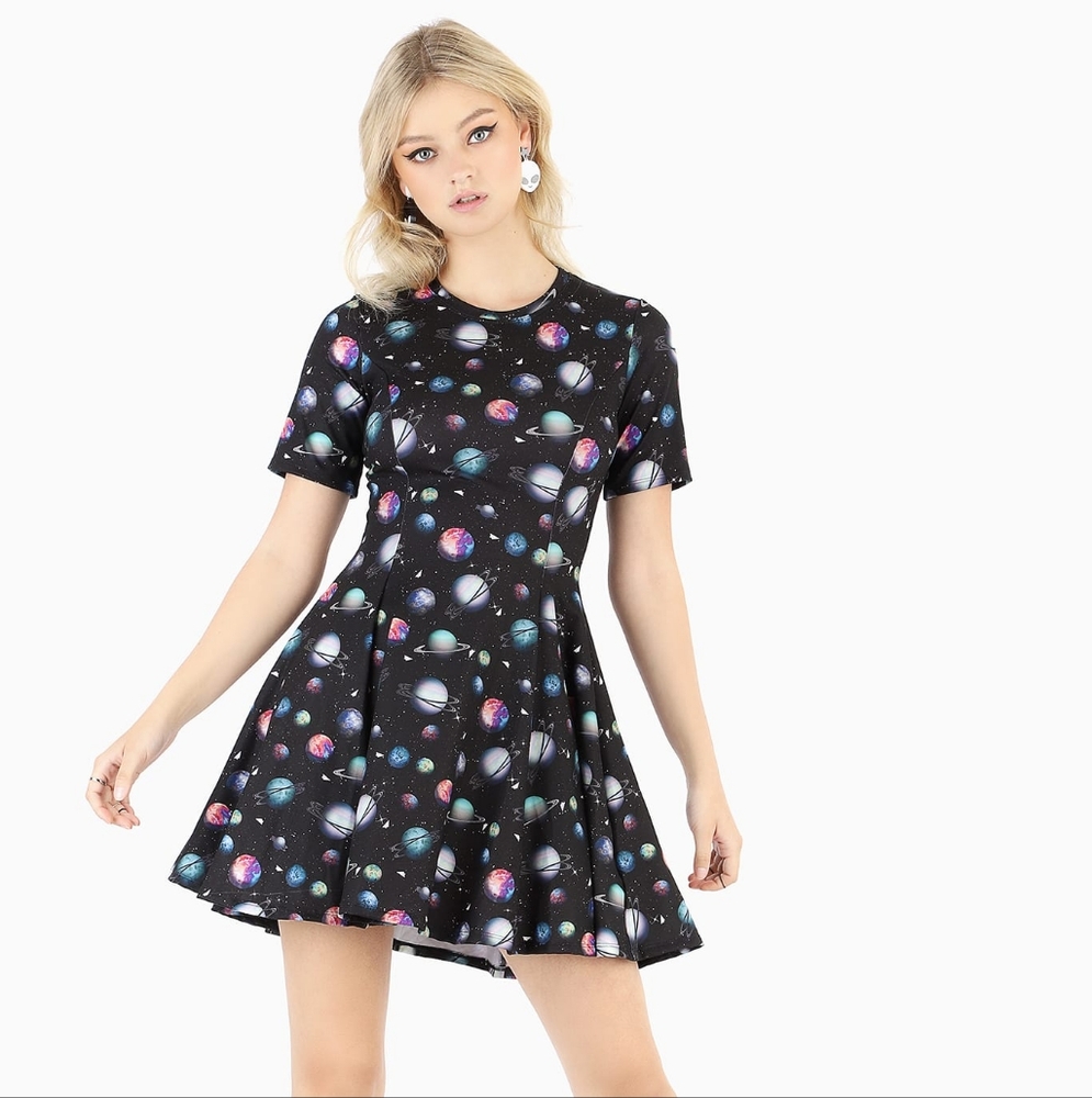Blackmilk paper universe t-shirt dress